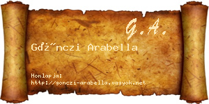 Gönczi Arabella névjegykártya